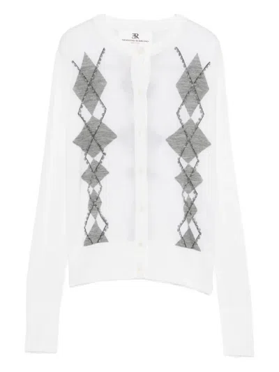 Ermanno Scervino Argyle-pattern Cardigan In White