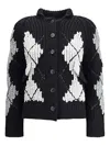 Ermanno Scervino Argyle-pattern Knitted Cardigan In Black