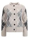 Ermanno Scervino Argyle-pattern Knitted Cardigan In Multi