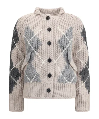 ERMANNO SCERVINO ARGYLE-PATTERN KNITTED CARDIGAN