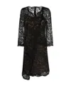 Ermanno Scervino Asymmetric Floral Lace Dress In Black