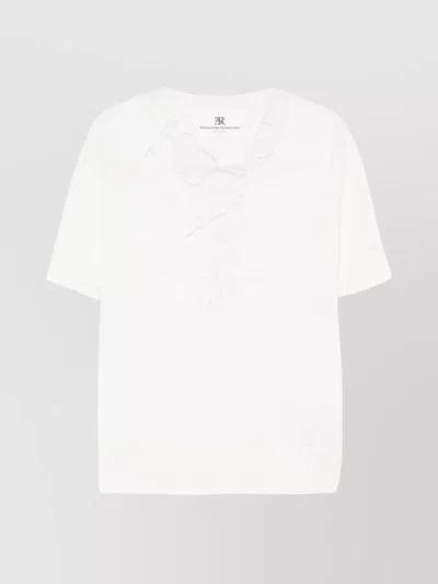 Ermanno Scervino Asymmetric Neck Lace Cotton Top