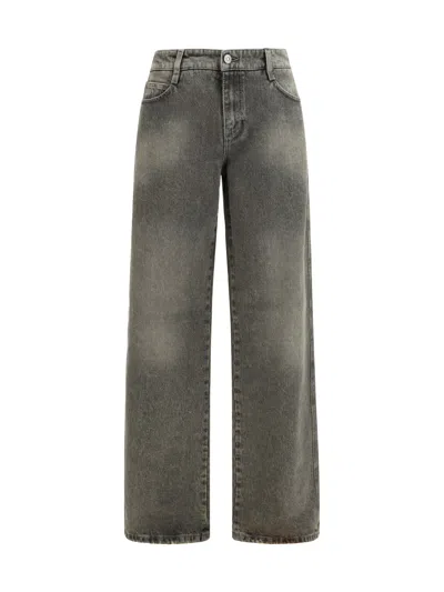 Ermanno Scervino Baggy Cotton Jeans In Gray