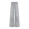 Ermanno Scervino High-waisted Wide-leg Jeans With Embroidered Detailing In Gray