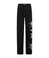 Ermanno Scervino Relaxed Fit Denim Trousers Floral Embroidery In Black