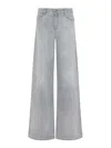 Ermanno Scervino High-waisted Wide-leg Jeans With Embroidered Detailing In Gray