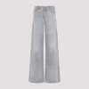 Ermanno Scervino High-waisted Wide-leg Jeans With Embroidered Detailing In Gray