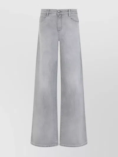 Ermanno Scervino Baggy Jeans With Embroidered Back Pockets In Blue