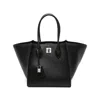 Ermanno Scervino Maggie Turn-lock Leather Tote Bag In Black