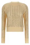 Ermanno Scervino Baguette Studded Sweater Sweaters And Cardigans Beige In Brown