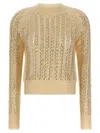 Ermanno Scervino Baguette Studded Sweater Sweaters And Cardigans Beige In Brown