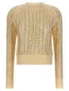 Ermanno Scervino Baguette Studded Sweater Sweaters And Cardigans Beige In Yellow
