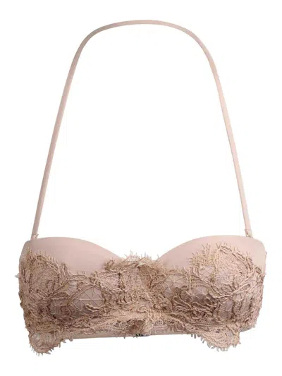 Ermanno Scervino Balconcino Costume Top In Brown