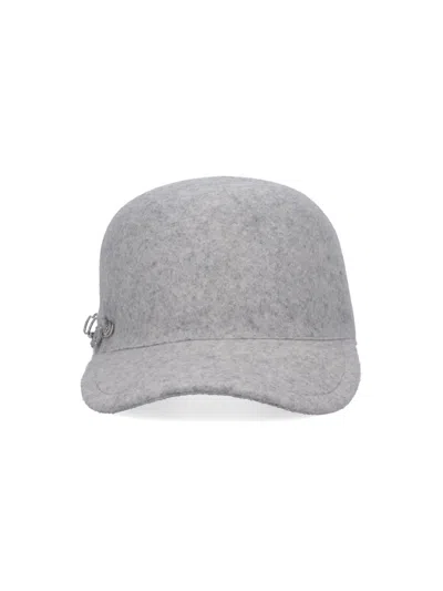 Ermanno Scervino Baseball Cap With Pin In Gray