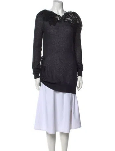 Pre-owned Ermanno Scervino Bateau Neckline Sweater In Black