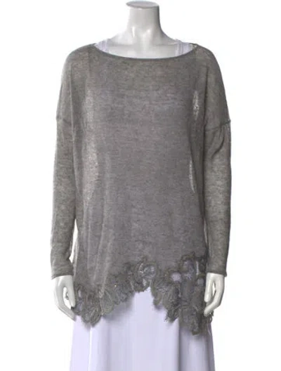 Pre-owned Ermanno Scervino Bateau Neckline Sweater In Gray