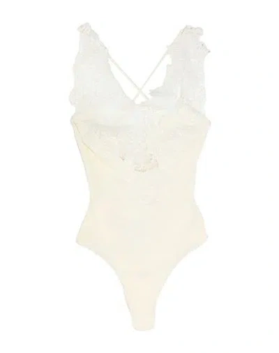 Ermanno Scervino Beachwear Woman One-piece Swimsuit Cream Size S Polyamide, Elastane, Polyester In White
