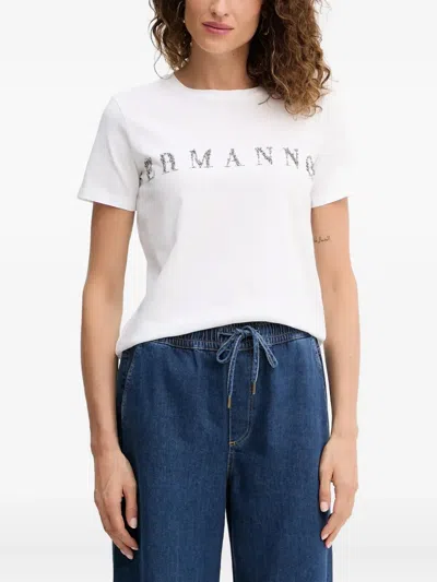Ermanno Scervino Beaded-embellishment Logo-lettering T-shirt In White