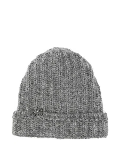 Ermanno Scervino Beaded Hat In Gray