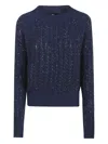Ermanno Scervino Baguette Studded Sweater Sweaters And Cardigans Blue In Blue