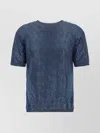 ERMANNO SCERVINO BEADED MESH SEQUIN RIBBED T-SHIRT