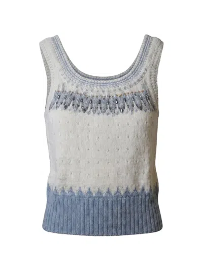 Ermanno Scervino Bead-embellished Top In Gray