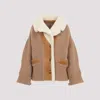 Ermanno Scervino Beige Knit Merino Wool Coat In Brown