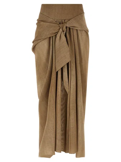 Ermanno Scervino Tie-waist Linen Skirt In White