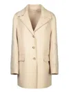 Ermanno Scervino Beige Single-breasted Embroidered Coat In White