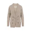 Ermanno Scervino Cable Knit Cardigan Crystal Embellishments In Brown