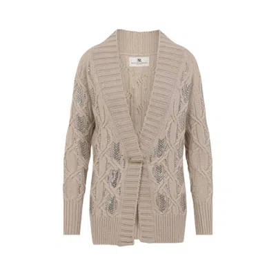 ERMANNO SCERVINO ERMANNO SCERVINO BEIGE VIRGIN WOOL CARDIGAN