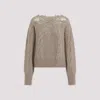 Ermanno Scervino Boat Neckline Cable Knit Pullover In Brown