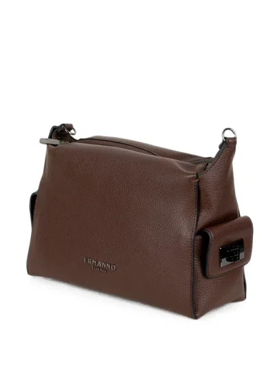 Ermanno Scervino Belinda Grained Calf Leather Shoulder Bag In Brown