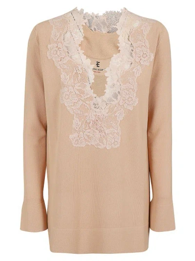 Ermanno Scervino Bell-shaped Sleeves Shirt In Neutrals