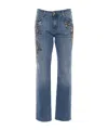 Ermanno Scervino Belt Loop Jeans In Animal Print