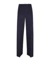 Ermanno Scervino High Waist Wide Leg Trousers With Button Detail In Blue