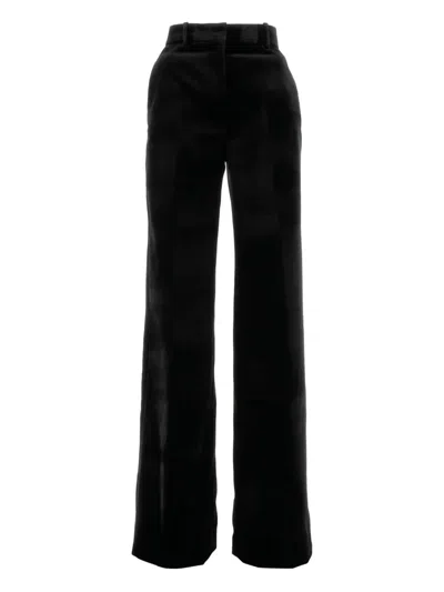 Ermanno Scervino High Waist Wide Leg Palazzo Trousers In Black