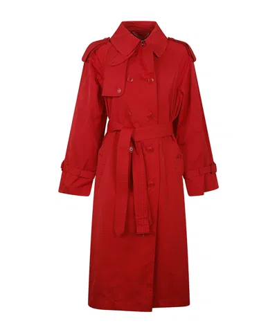Ermanno Scervino Belted Double-breasted Coat In Red
