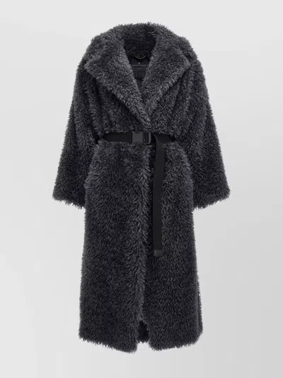 Ermanno Scervino Belted Faux Fur Coat In Grey