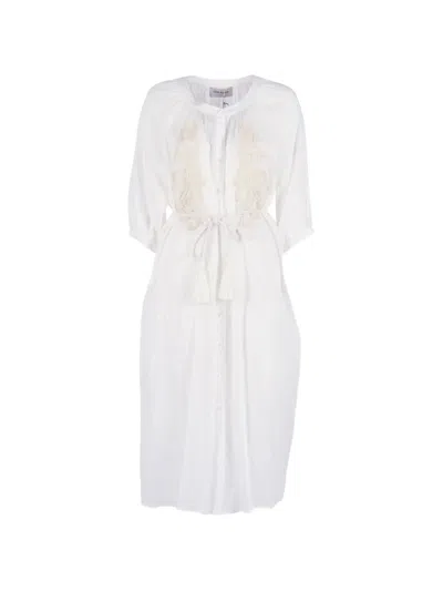 Ermanno Scervino Belted Midi Dress In White