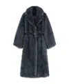 Ermanno Scervino Belted Faux Fur Coat In Black
