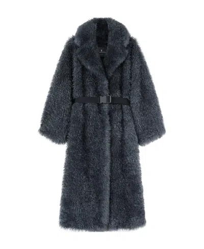 ERMANNO SCERVINO ERMANNO SCERVINO BELTED STRAIGHT HEM SHEARLING COAT