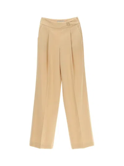 Ermanno Scervino Belted Straight-leg Trousers In Beige