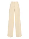 Ermanno Scervino High Waist Wide Leg Trousers With Belt Loops In Neutral