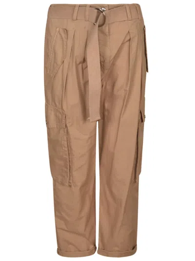 Ermanno Scervino Belted Waist Cargo Trousers In Beige