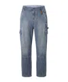 Ermanno Scervino Jacquard-pattern Cargo Jeans In Blue