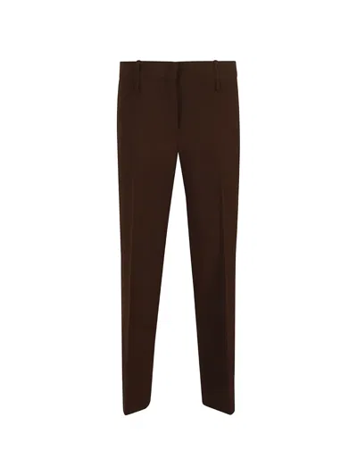 Ermanno Scervino Belt-loop Pressed-crease Trousers In Brown