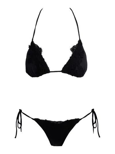 Ermanno Scervino Bikini With Triangle And Lace Chantilly