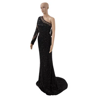 Pre-owned Ermanno Scervino Black And Gold Sequined Evening Dress