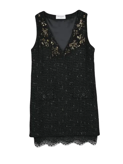 Ermanno Scervino Black Bouclé Polyester Mini Dress
